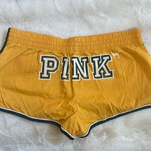 PINK Victoria's Secret Yellow and Green Athletic Shorts Y2K